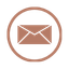 Icon of an envelope inside a circle.