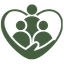 A heart with 3 people inside icon.