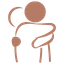 Two people hugging icon.