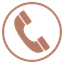 Image of telephone in a circle icon.